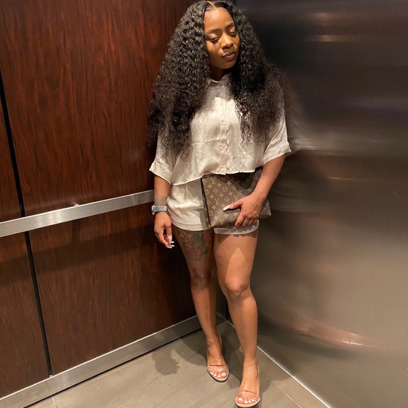 2 piece satin short set - Picture 1 of 1